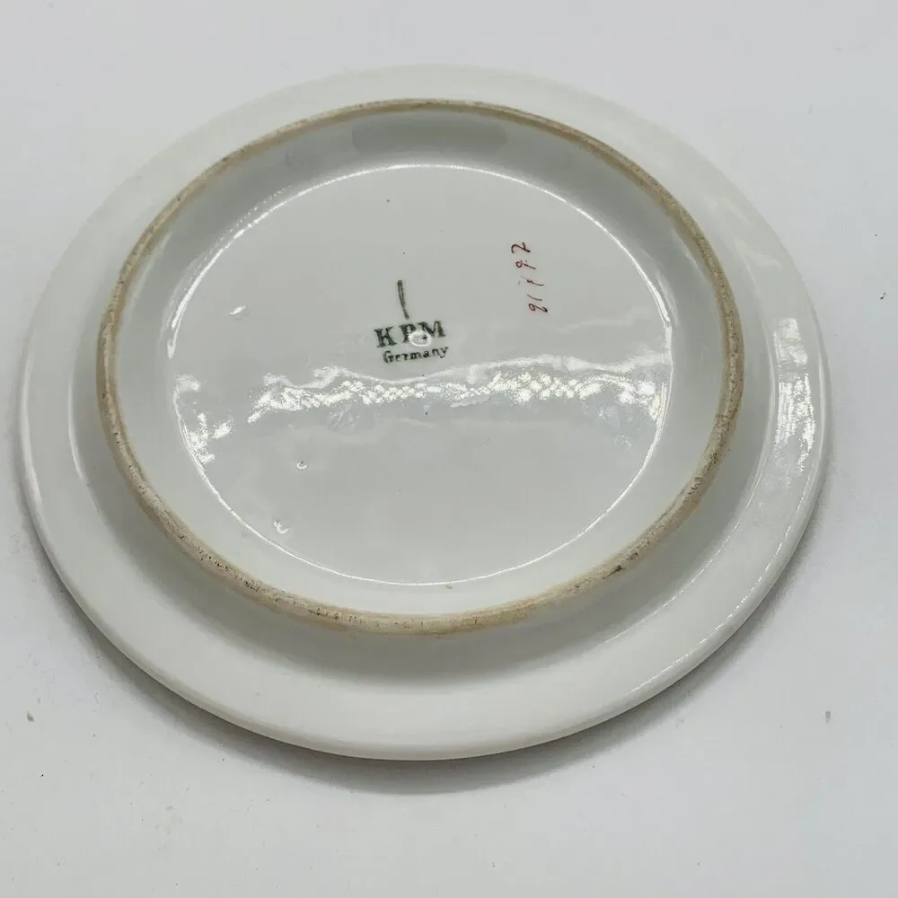 ANTIQUE KPM GERMANY Porcelain Teapot Stand Trivet Ladies 6.75 in
